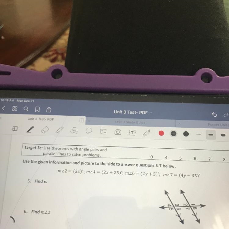 Find x and find m<2-example-1