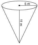 The cone pictured has a surface area of ? square meters. (Use 3.14 for π .)-example-1