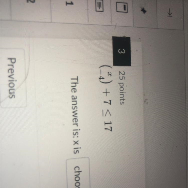 The answer is: x is choose your answer-example-1