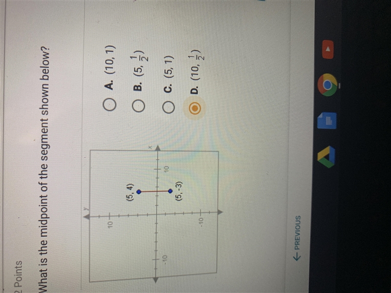 What is the midpoint of the segment shown below ?-example-1