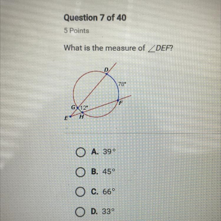 What is the measure of Angle DEF?-example-1