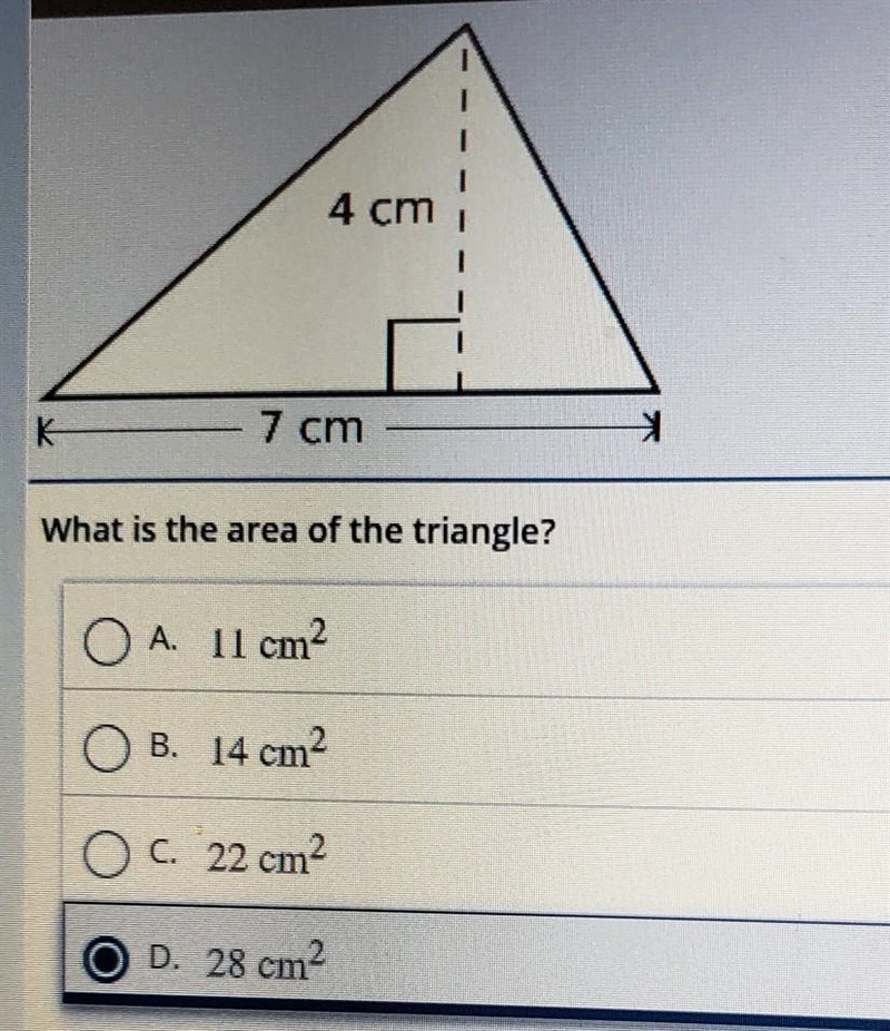 What is the area of the triangle?​-example-1