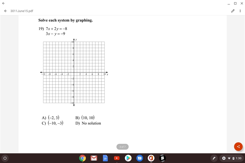 Solve each equation by graphing (work shown appreciated)-example-1