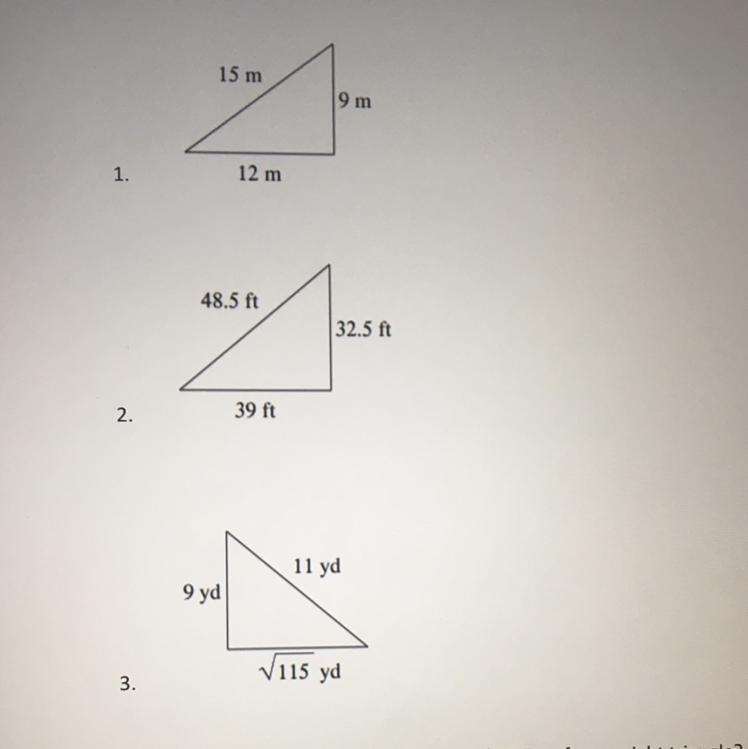 Can some body help me Is this right triangle or not a right triangle-example-1