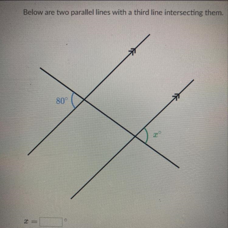 Below are two parallel lines with a third line intersecting them-example-1