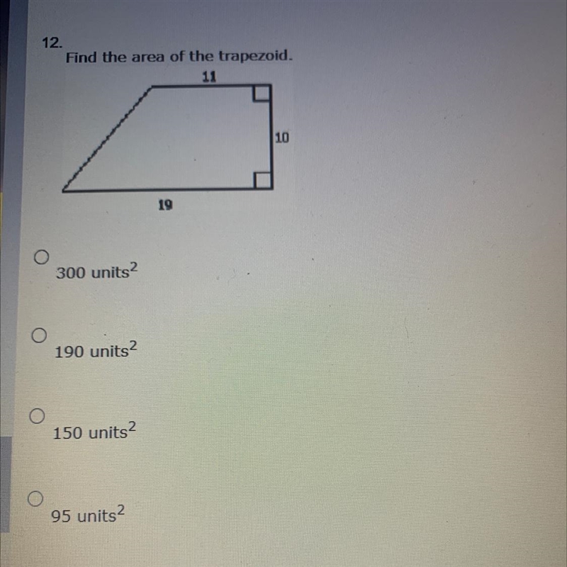 Find the area of the trapezoid.-example-1