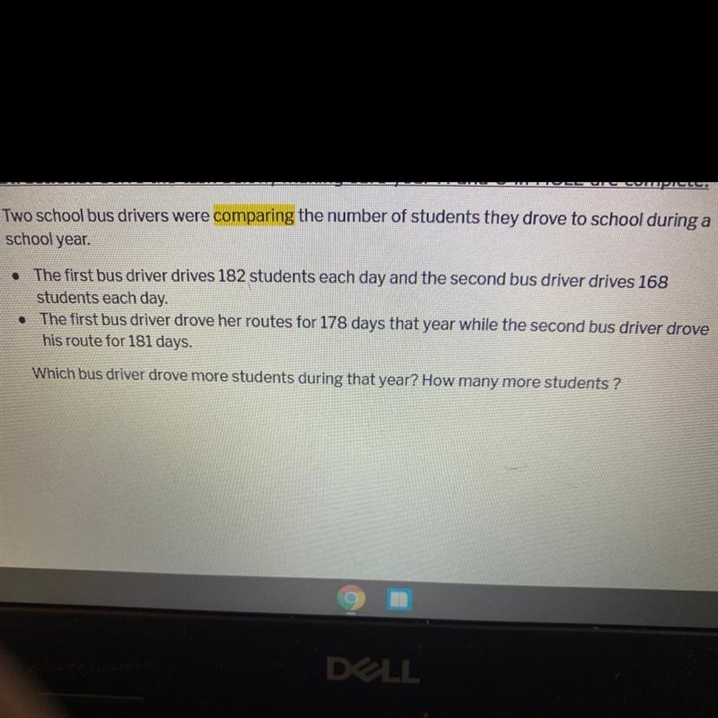 Two school bus drivers were comparing the number of students they drove to school-example-1