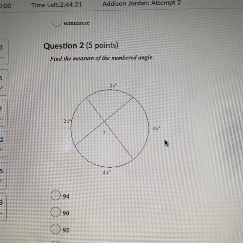 A. 94 b. 90 c. 92 d. 95-example-1