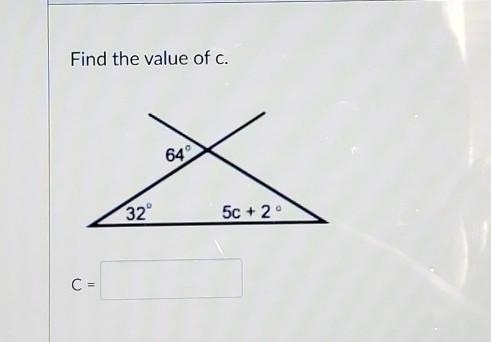 Find the value of c. 64 32 5c+2 C​-example-1