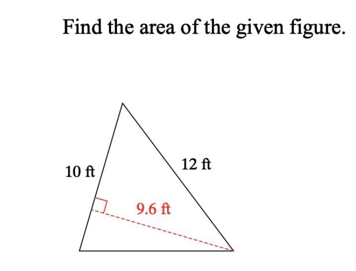 Hello! Any help is appreciated with this! The answer choices are: A) 96 ft^2 B) 24 ft-example-1