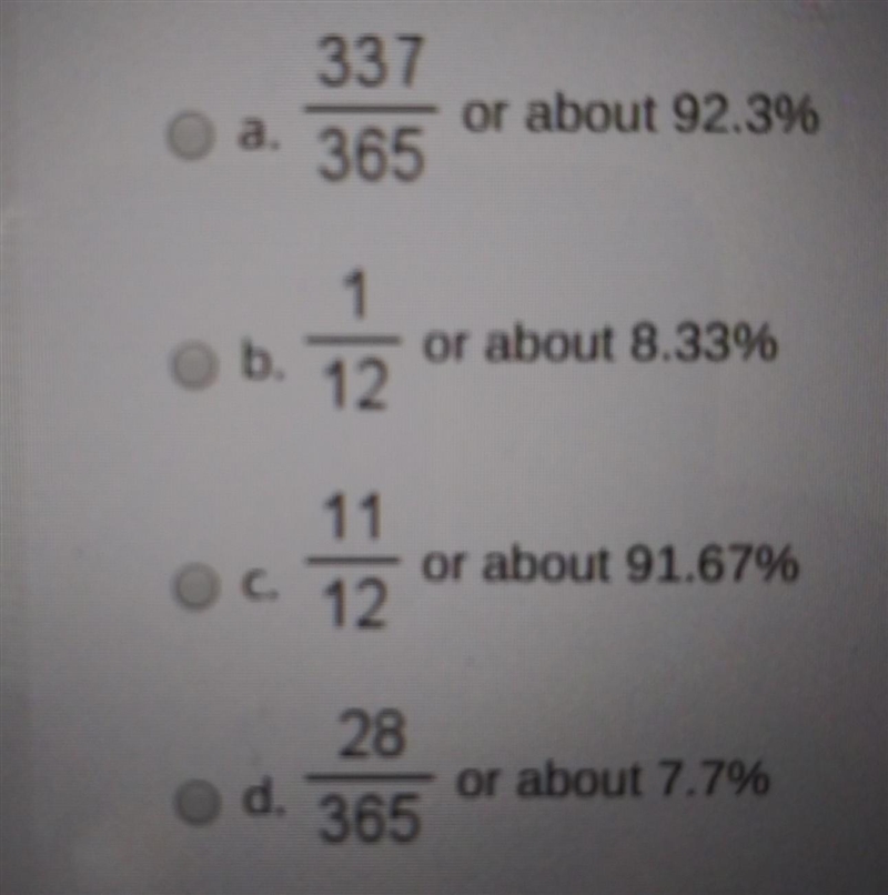 What is the probability that the next person you meet was not born in February? No-example-1