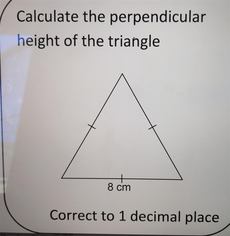 Calculate the perpendicular height of the triangle pls helppp!!​-example-1