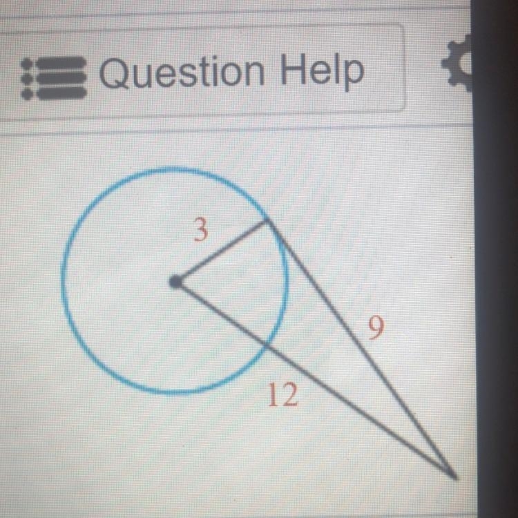 Determine whether a tangent is shown in the diagram, Yes or No?-example-1