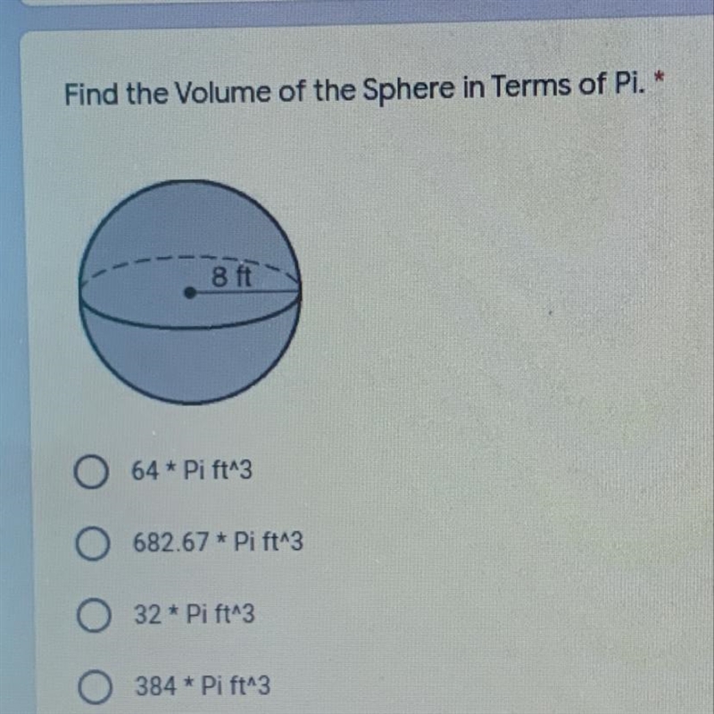 HeLP “Find the Volume of the sphere in terms of Pi-example-1