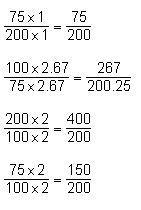 Which equation can be used to find 75 percent of 200?-example-1