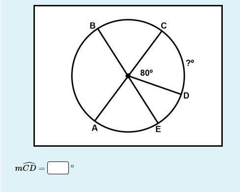 What is the arc measure of this circle? mCD=____ ?-example-1