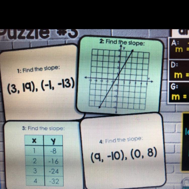 Find the slope for problems 2 and 3.-example-1