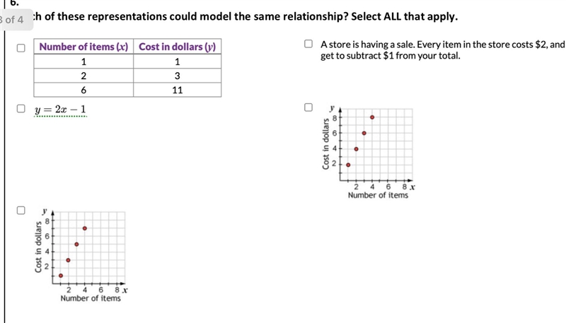 Which of these representations could model the same relationship? Select ALL that-example-1