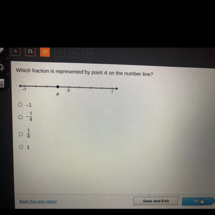 Which fraction is represented by point A on the number line?-example-1