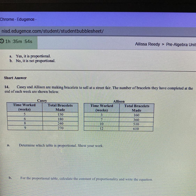 I need help on this question plzzz I need to know which table is proportional!!!-example-1