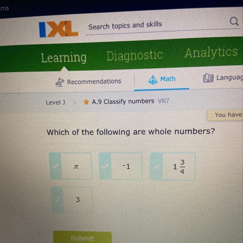 Which of the following are whole numbers ?-example-1