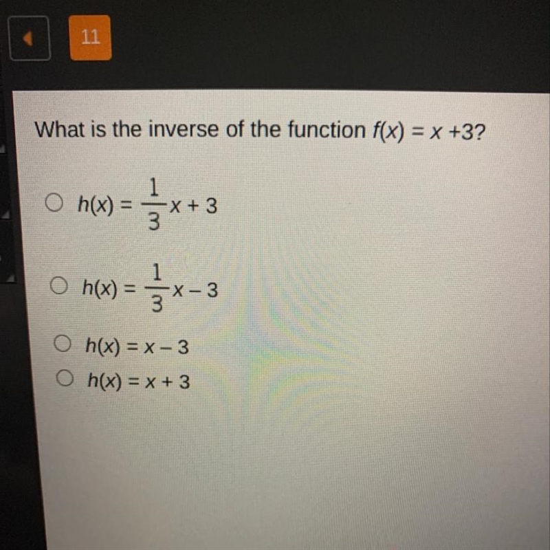 What is the inverse of the function f(x) = x + 3?-example-1