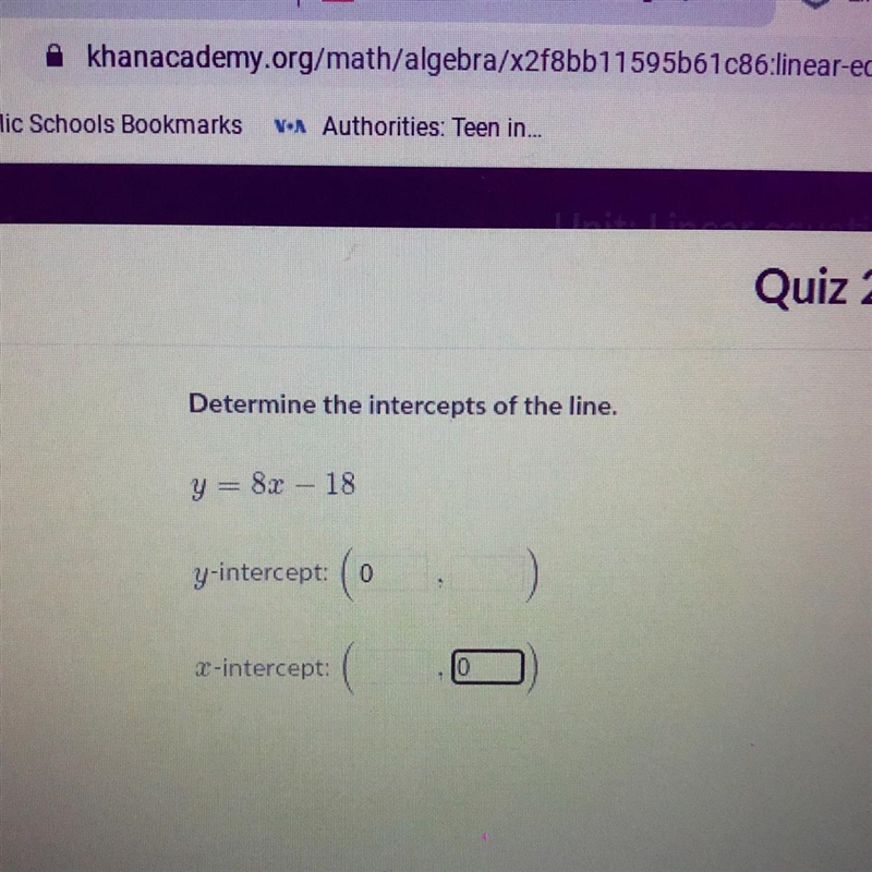 Determine the intercepts of the line. y = 80 - 18-example-1