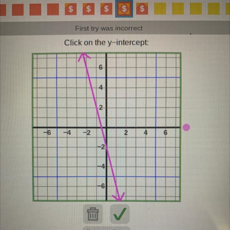 Where is the Y- intercept at-example-1