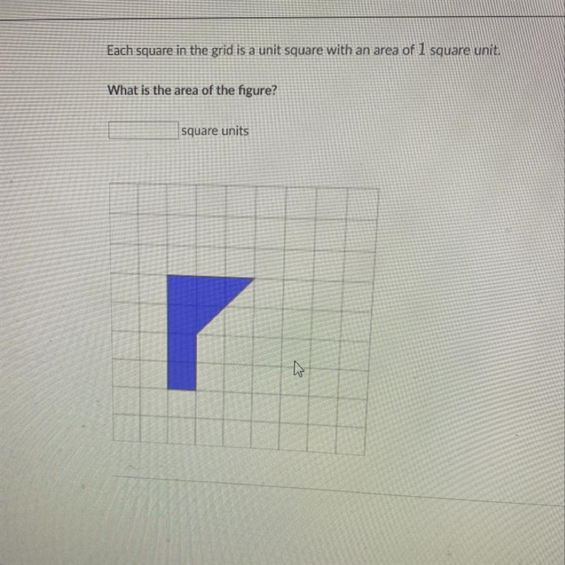 Each square in the grid is a unit square with an area of 1 square unit. What is the-example-1