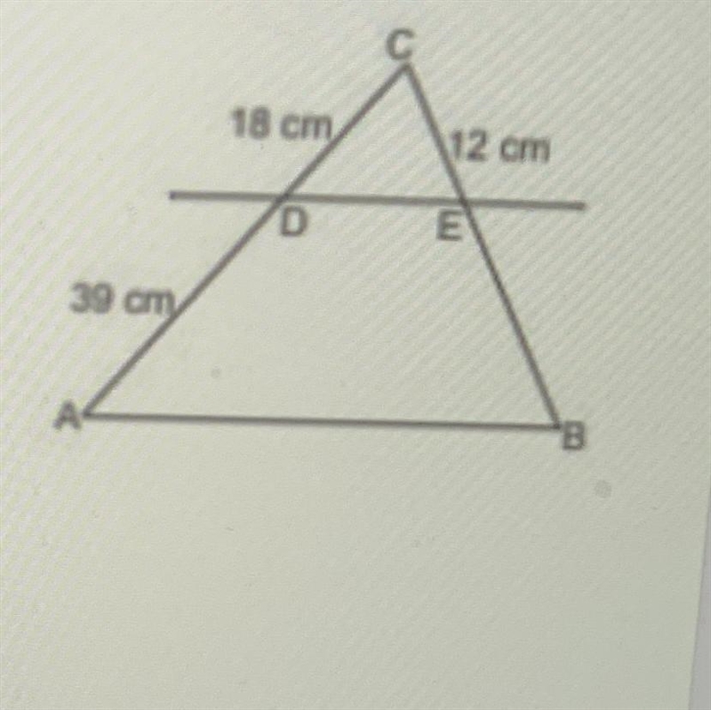 In the figure shown below, DE || AB. What is the length of BE? A. 24cm B. 26 cm C-example-1