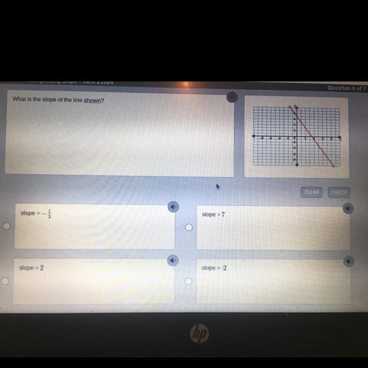 What is the slope of the line shown?-example-1