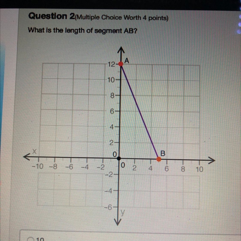 What is the length of segment AB? 10 12 13 15-example-1