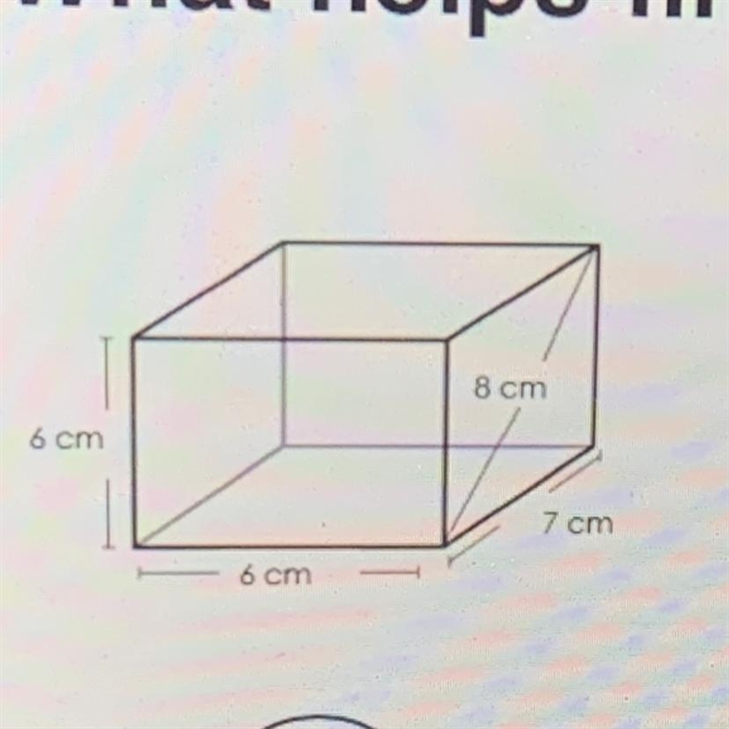 What helps find the volume of the figure? в cm 6 cm 7 cm 6 cm-example-1