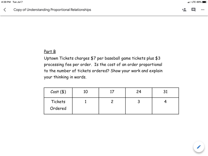 Uptown Tickets charges $7 per baseball game tickets plus $3 processing fee per order-example-1