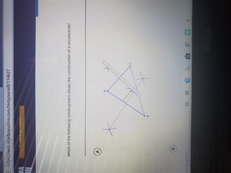 Which of the following constructions shows the construction of a circumcircle?-example-1