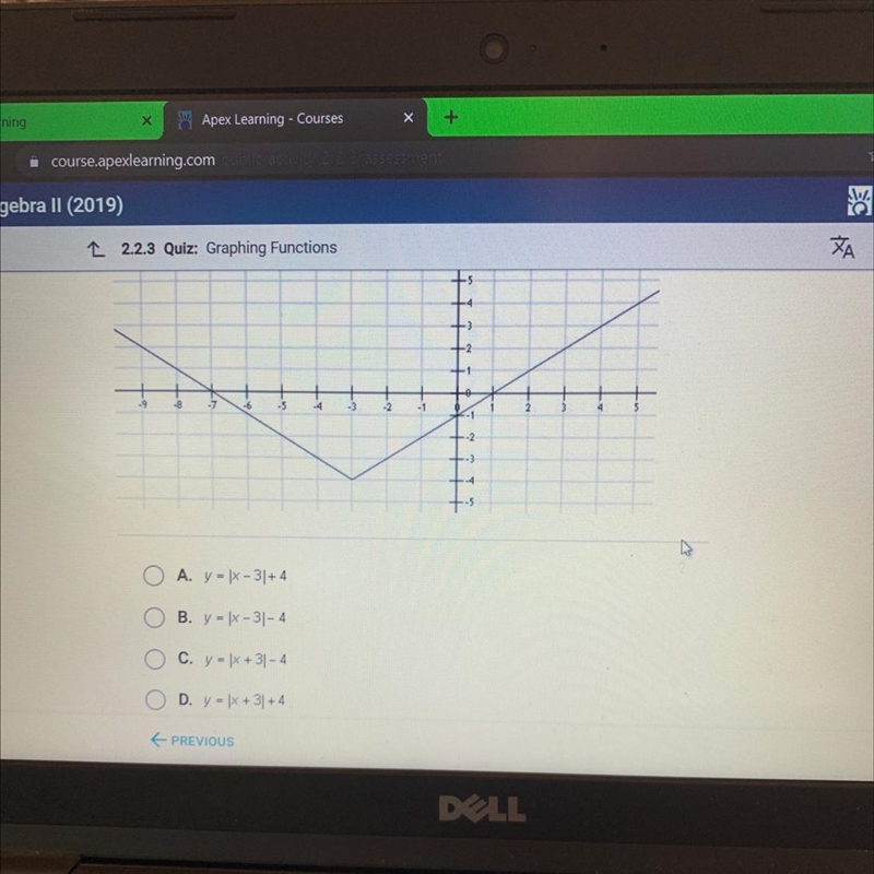 Which of the following functions is graphed below?-example-1