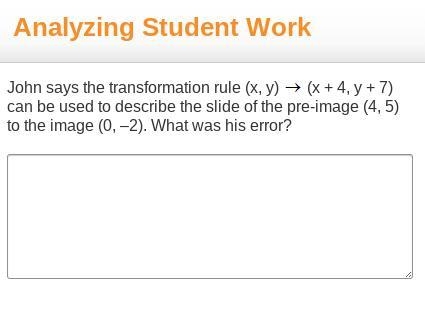 John says the transformation rule (x, y) Right-arrow (x + 4, y + 7) can be used to-example-1