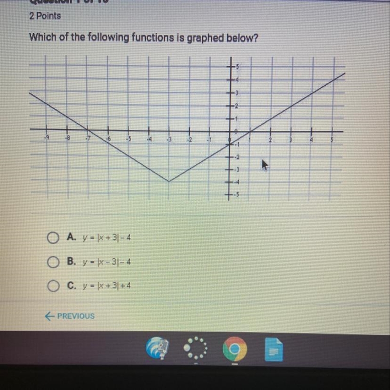 Which of the following functions is graphed below?-example-1