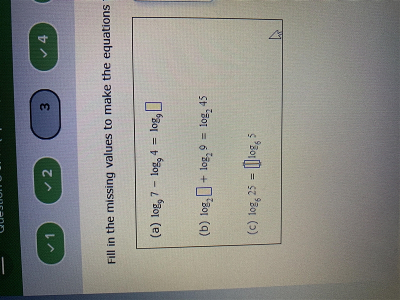 Fill in the missing value to make the equations true.-example-1