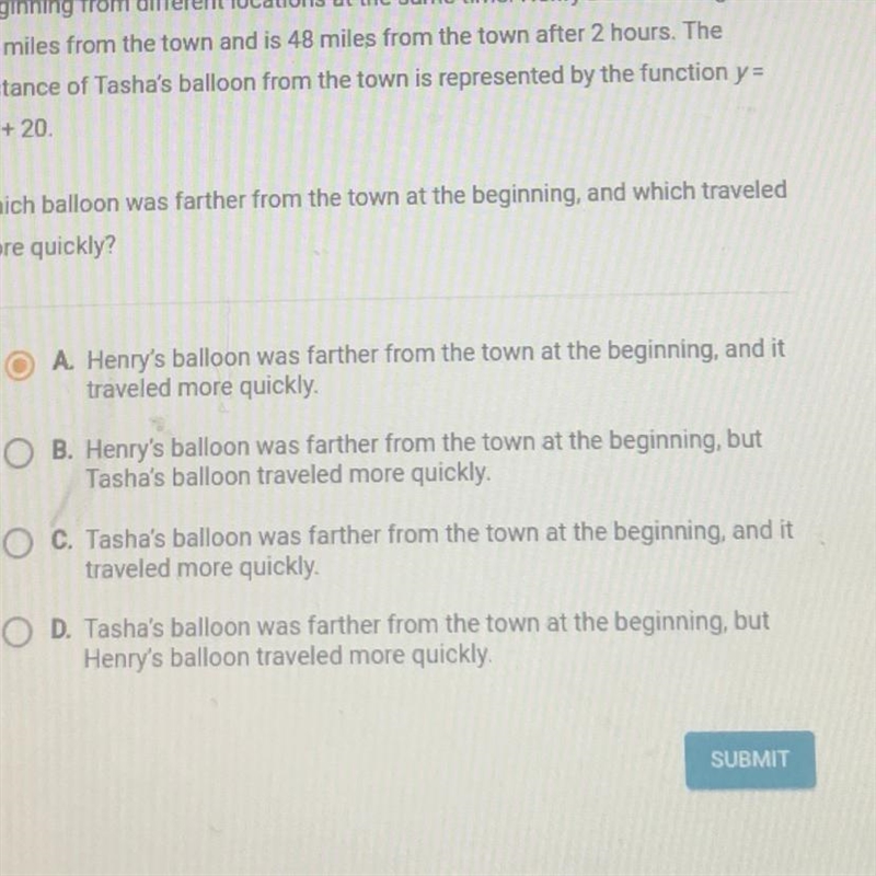 Two hot air balloons are traveling along the same path away from a town, beginning-example-1