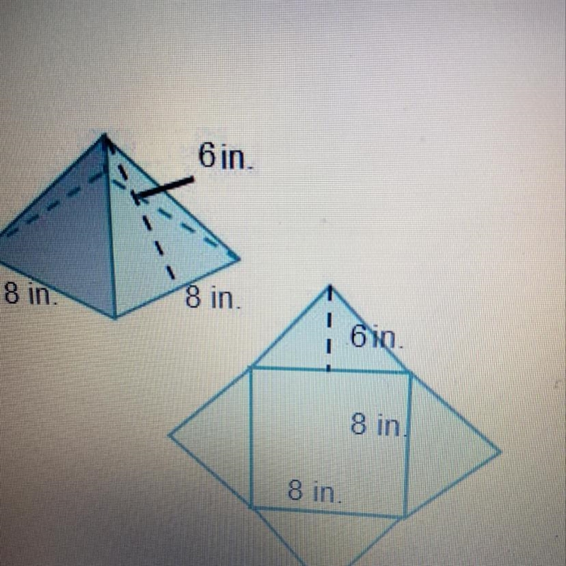 What is the surface area of the pyramid? A 160 B 188 C 224 D 256 PLEASE HELP ASAP-example-1