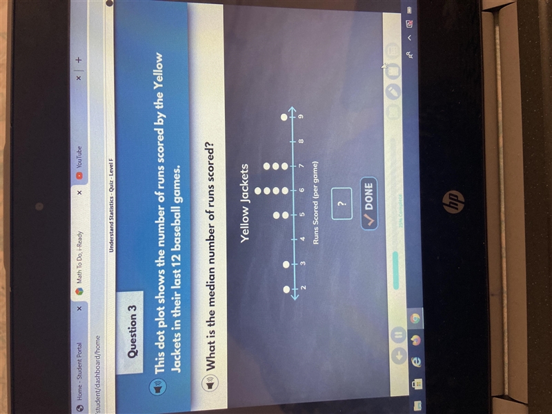 What is the median number of runs scored?-example-1