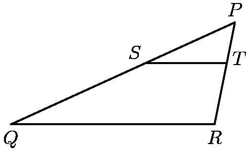 In the diagram below, we have ST parallel to QR. angle P= 40 degrees, and angle Q-example-1