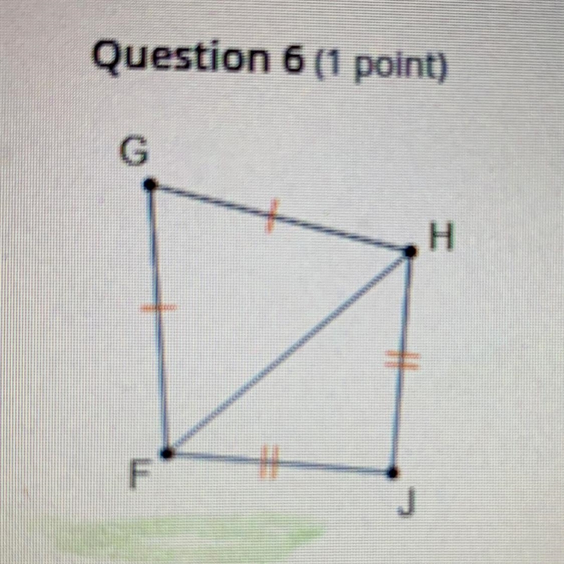 Which explains whether AFGH is congruent to AFJH?-example-1