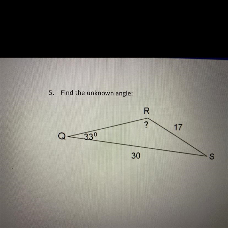 Find the unknown angle: R? 17 330 30 S-example-1