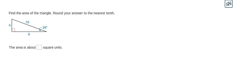 Find the area of the triangle. Round your answer to the nearest tenth.-example-1