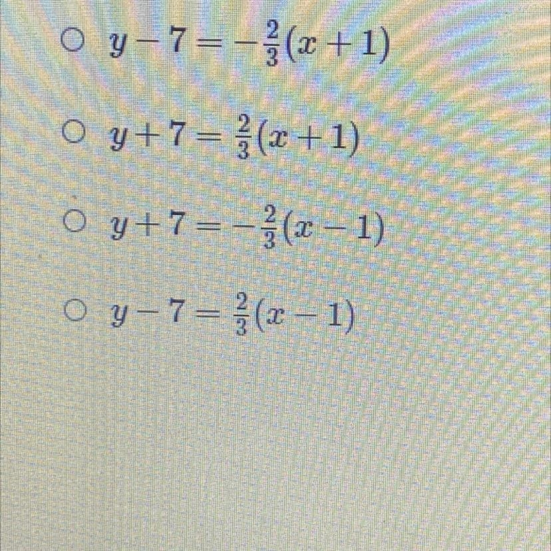 What is an equation of a line, in point-stope form that pesses through (1,–7) and-example-1