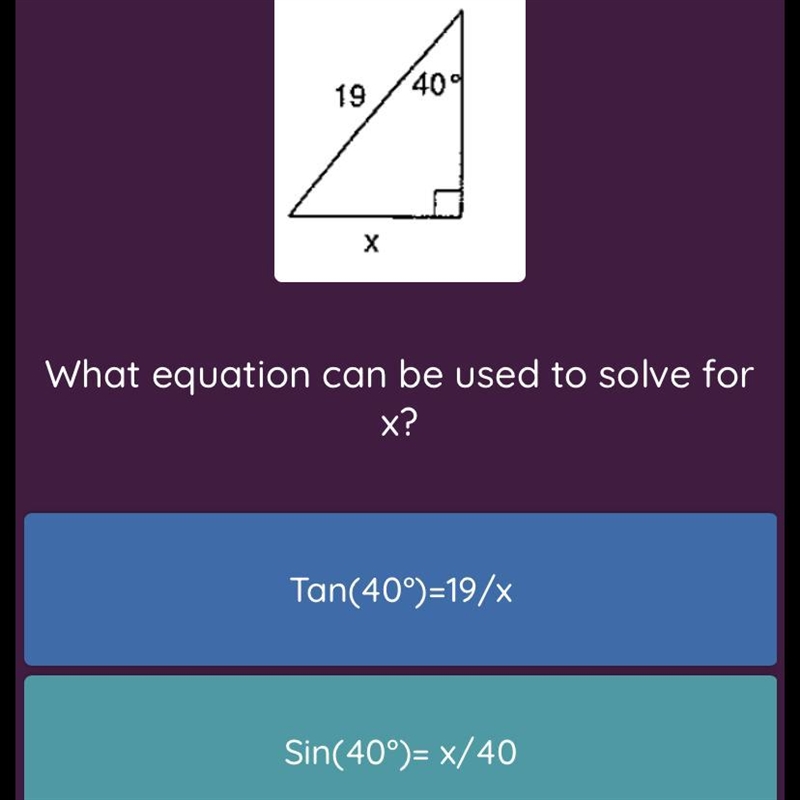 What equation can be used to solve x?-example-1