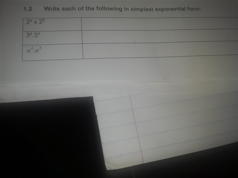 Write each of the following in the simplest exponential form please help-example-1