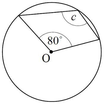 PLEASE HELP!!! Find the measure of c. A. 100 B. 10 C. 140 D. 280-example-1